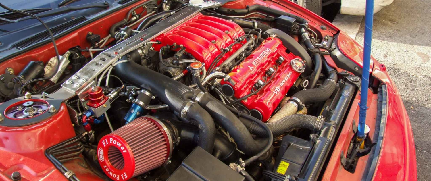 Elaborazione Mitsubishi 3000GT, Motore lato filtro aria